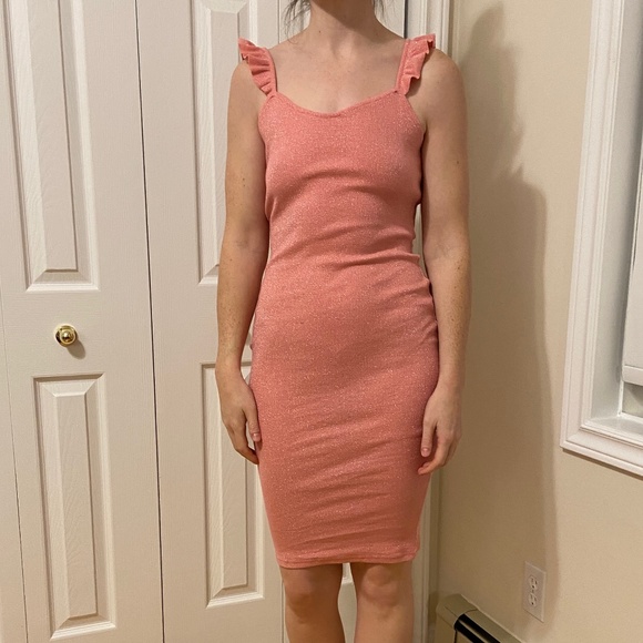 Brand New with Tags - Pull&Bear -Barbie Glitter Pink Bodycon Dress - Picture 4 of 14